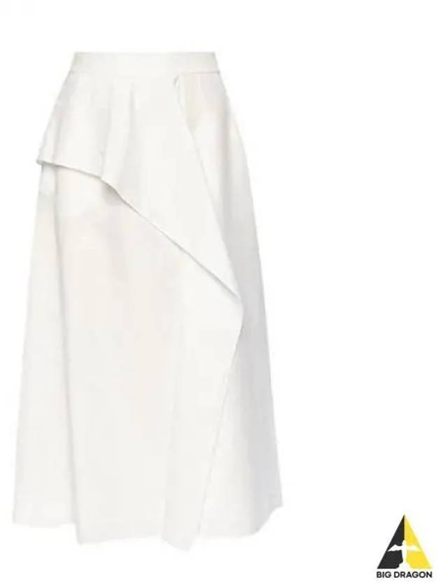 Agnona Women s Ruffle Midi Skirt White TG0105X U2012P - AGNONA - BALAAN 1
