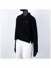 Small Heart Long Sleeve Polo Shirt Black - AMI - BALAAN 3