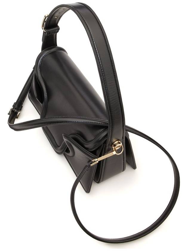 Sculpture Leather Shoulder Bag Black - VALENTINO - BALAAN 6