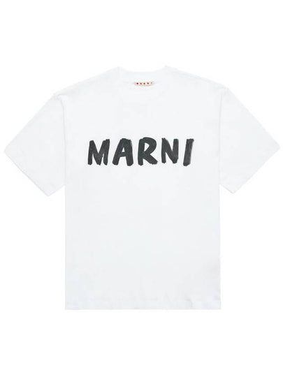 Logo Lettering Boxy Fit Short Sleeve T-Shirt White - MARNI - BALAAN 2