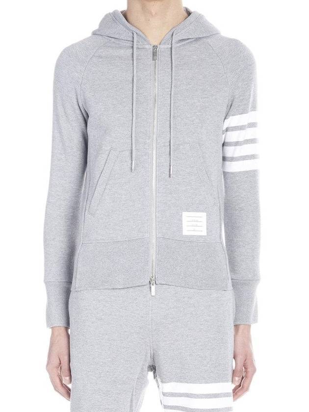 Engineered 4 Bar Diagonal Zip Up Hoodie Light Grey - THOM BROWNE - BALAAN 2