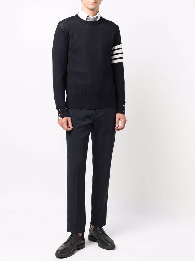 4 Bar Stripe Classic Wool Knit Top Navy - THOM BROWNE - BALAAN 4