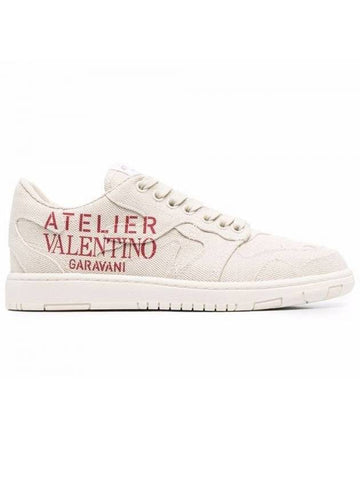 Atelier Camouflage Low Top Sneakers Natural - VALENTINO - BALAAN 1