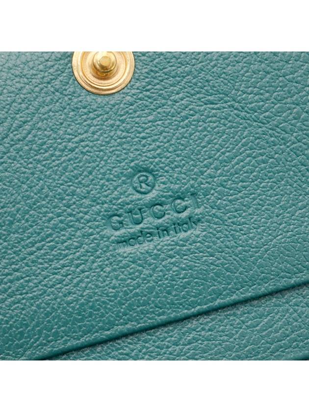 Blue Green Two tone Leather GG Marmont Card Case Half Wallet - GUCCI - BALAAN 10