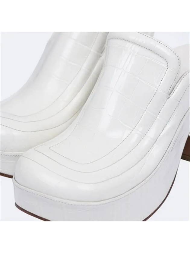 Square Toe Lambskin Wedge Heels White - BOTTEGA VENETA - BALAAN 4