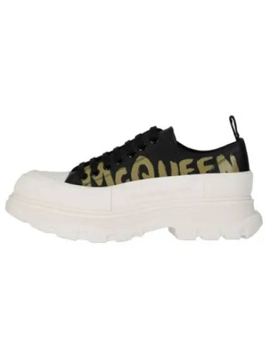 Tread Slick Lace Up Sneakers Black Khaki - ALEXANDER MCQUEEN - BALAAN 1