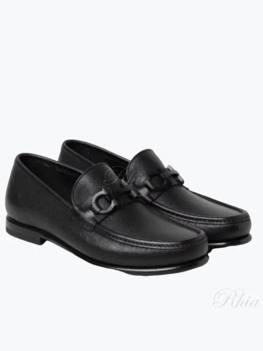 Gancini Bit Leather Moccasin Loafers Black - SALVATORE FERRAGAMO - BALAAN 2