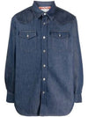 Button Up Denim Long Sleeve Shirt Blue - ACNE STUDIOS - BALAAN 2