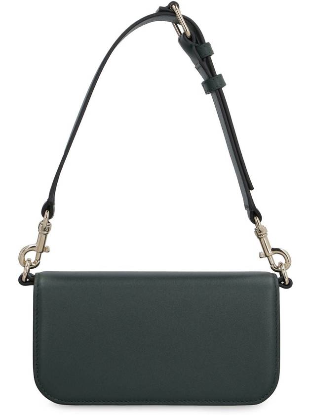 V Logo Signature Leather Shoulder Bag Green - VALENTINO - BALAAN 5