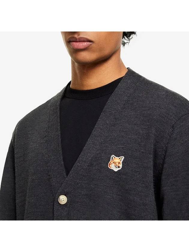 Fox Head Patch Classic Cardigan Anthracite - MAISON KITSUNE - BALAAN 4