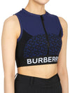 TB Logo Sportive Zip Up Top Sleeveless Blue - BURBERRY - BALAAN.