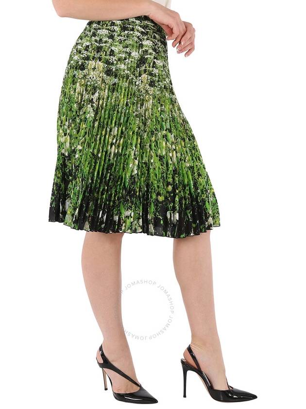 Burberry Ladies Rersby Crepe De Sins Meadow Print Pleated Skirt, Brand Size 6 (US Size 4) - BURBERRY - BALAAN 2