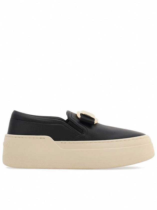 Vara Bow Plate Slip-Ons Black - SALVATORE FERRAGAMO - BALAAN 2