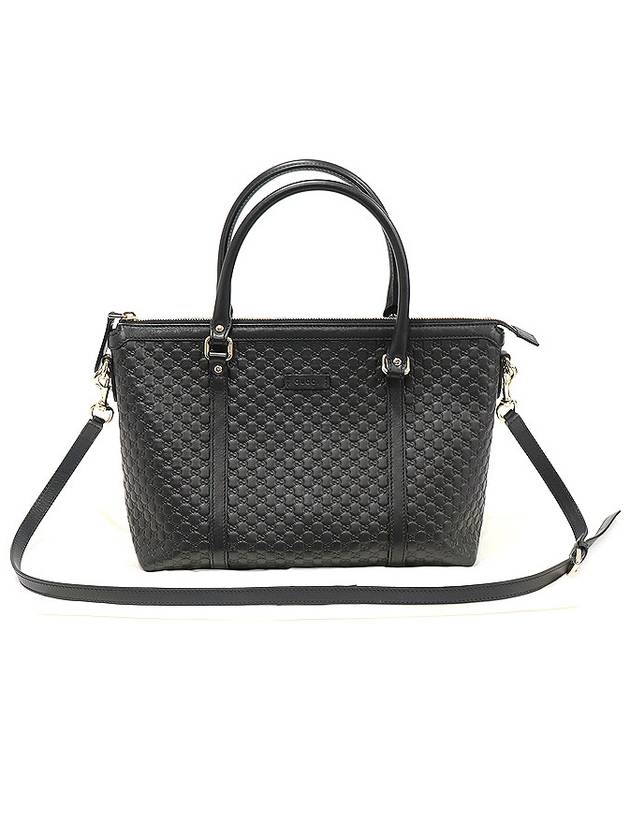 449656 Black Microshima Leather Tote 2WAY - GUCCI - BALAAN 2