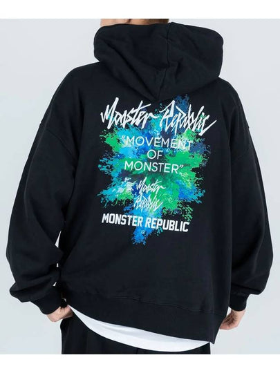 Back Painting Hoodie Mix Green Black - MONSTER REPUBLIC - BALAAN 2