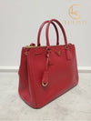 Used luxury goods Lewis It Red gold plated Saffiano Lux Tote shoulder bag - PRADA - BALAAN 3