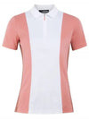 Women's Evelina Golf Polo Shirt Strawberry Ice - J.LINDEBERG - BALAAN 1