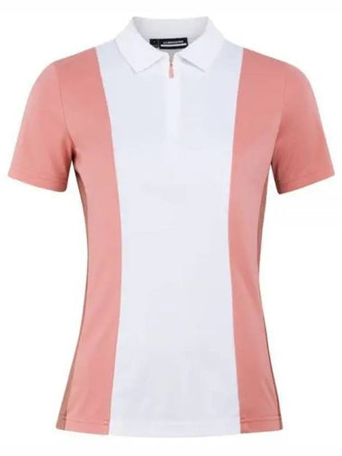 Women's Evelina Golf Polo Shirt Strawberry Ice - J.LINDEBERG - BALAAN 1