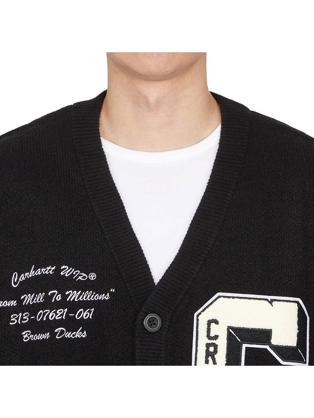 Brown Ducks V-Neck Knit Cardigan Black - CARHARTT WIP - BALAAN 6