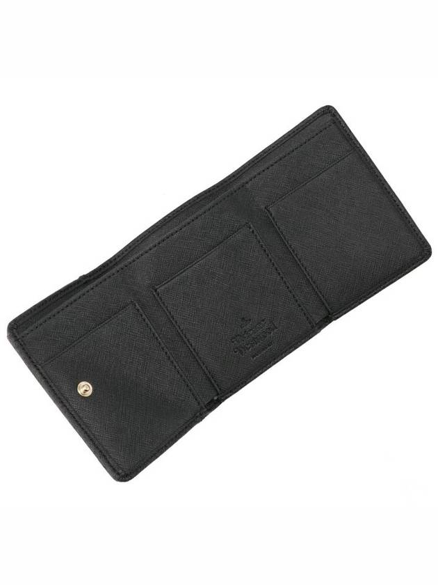 Logo Decorated Re-Vegan Half Wallet Black - VIVIENNE WESTWOOD - BALAAN 6