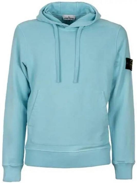 Wappen Patch Cotton Fleece Hoodie Sky Blue - STONE ISLAND - BALAAN 2