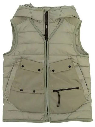 Shell R Mix Goggle Hooded Padded Vest Sage - CP COMPANY - BALAAN 2