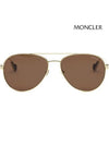 Eyewear Aviator Metal Sunglasses Gold Brown - MONCLER - BALAAN 4