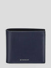 Logo Bifold Leather Half Wallet Navy - GIVENCHY - BALAAN 1