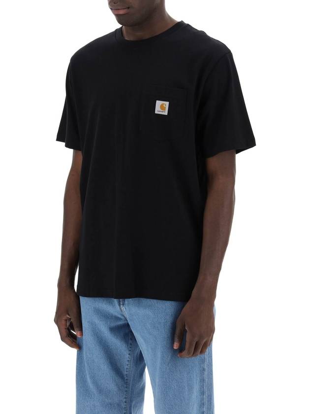 Pocket Short Sleeve T-Shirt Black - CARHARTT WIP - BALAAN 5