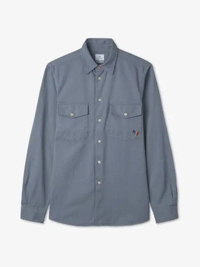 Broad Stripe Zebra Cotton Long Sleeve Shirt Blue - PAUL SMITH - BALAAN 2