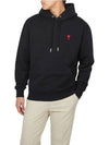 Red Heart Logo Classic Cotton Hoodie Black - AMI - BALAAN 7