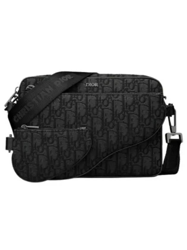 Oblique Jacquard Saddle Triple Pouch Cross Bag Black - DIOR - BALAAN 2