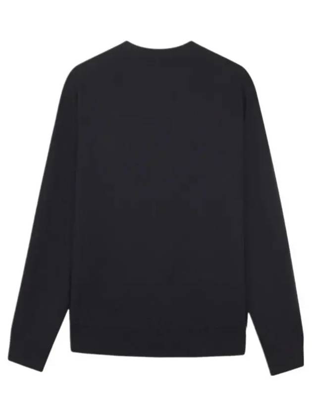 Bold Fox Head Patch V Neck Wool Cardigan Black - MAISON KITSUNE - BALAAN 3