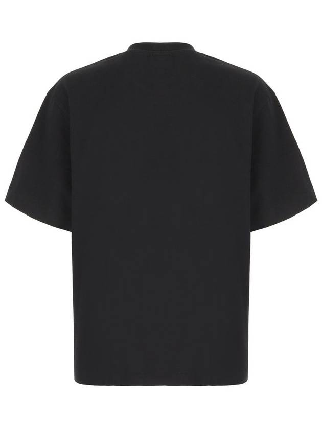 Logo Cotton Jersey Short Sleeve T-Shirt Black - OFF WHITE - BALAAN 3