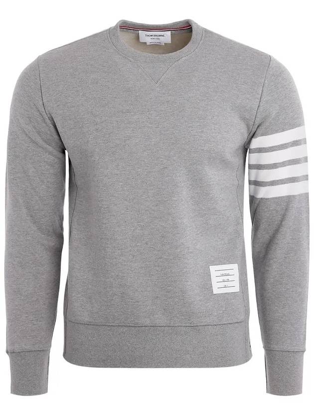 4 Bar Loopback Jersey Sweatshirt Light Grey - THOM BROWNE - BALAAN 3