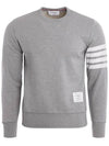 Men's Diagonal Armband Crew Neck Classic Sweatshirt Grey - THOM BROWNE - BALAAN 3