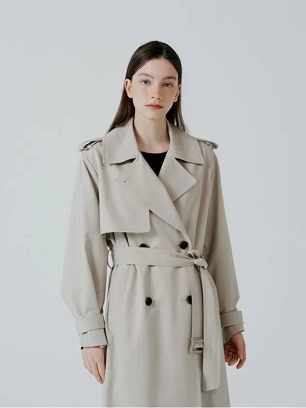 Belted double long trench coat - PINBLACK - BALAAN 3