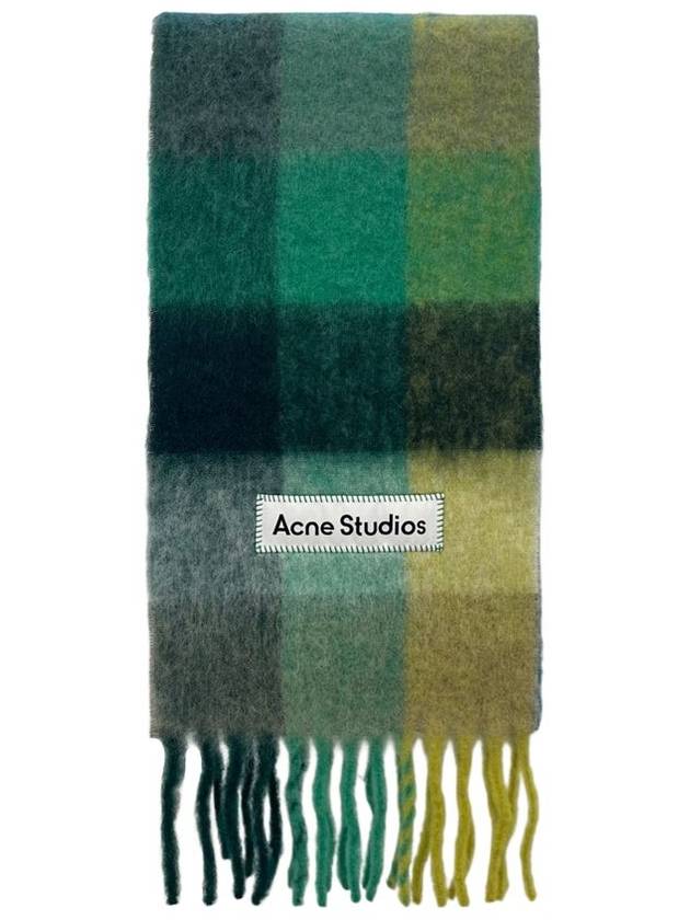 Check Mohair Muffler Yellow Green - ACNE STUDIOS - BALAAN 2