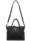 Women s 1BA157 Black Vitello Dino Tote Bag Strap - PRADA - BALAAN 5