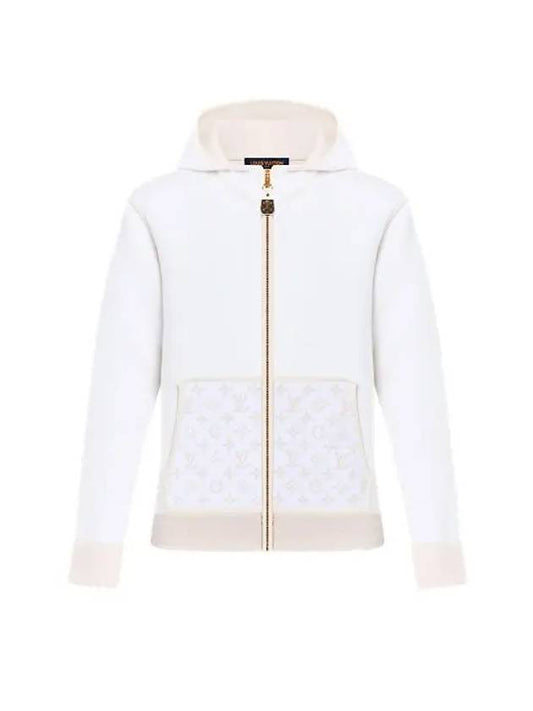 Monogram Pocket Zip-Up Hoodie White - LOUIS VUITTON - BALAAN 2