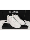 CC Logo Calfskin Low Top Sneakers White - CHANEL - BALAAN 4