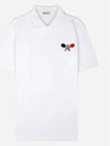 Tennis Logo Patch Polo Shirt White - MONCLER - BALAAN 2