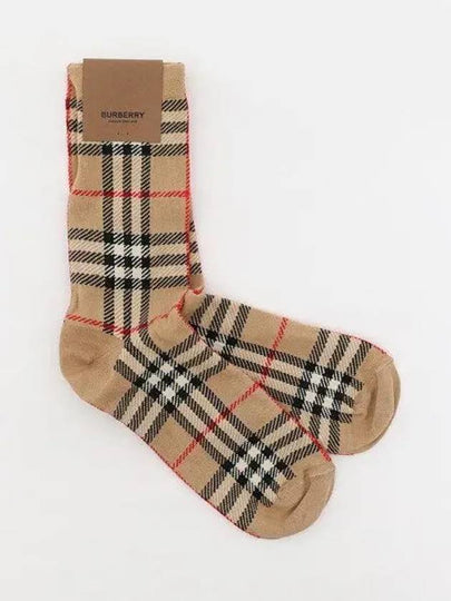 Vintage Check Intarsia Cotton Cashmere Blend Socks Archives Beige - BURBERRY - BALAAN 2