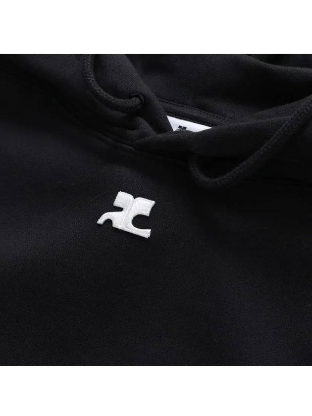 Embroidered Logo Hoodie Black - COURREGES - BALAAN 4