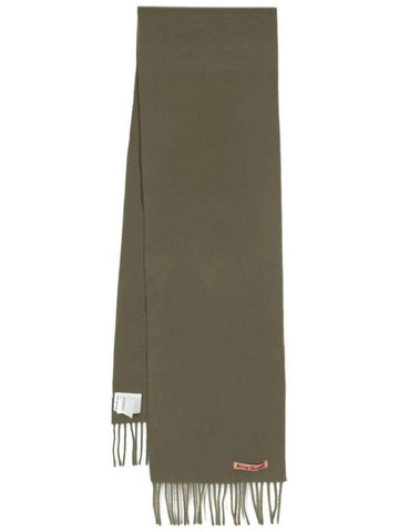 Wool Fringe Muffler Khaki Green - ACNE STUDIOS - BALAAN 1