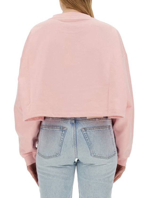 Embroidered Logo Crop Sweatshirt Pink - MARNI - BALAAN 4