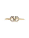 V Logo Signature Metal Swarovski Crystal Ring Gold - VALENTINO - BALAAN 1