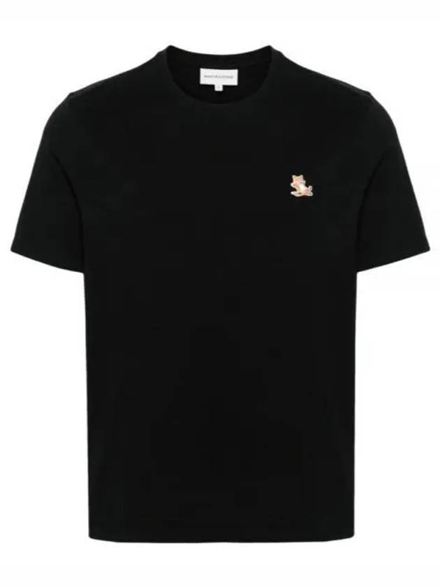 Chillax Fox Patch Regular Short Sleeve T-Shirt Black - MAISON KITSUNE - BALAAN 2