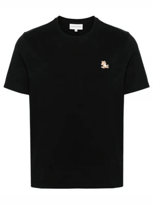 Chillax Fox Patch Regular Short Sleeve T-Shirt Black - MAISON KITSUNE - BALAAN 2