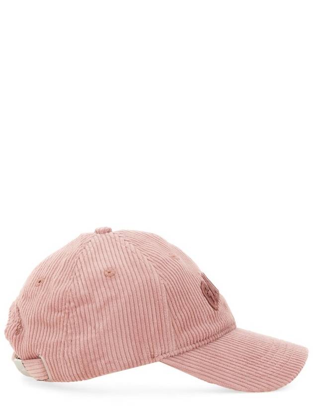 Embroidered Logo Corduroy Ball Cap Pink - GANNI - BALAAN 3